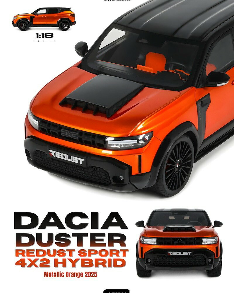 Rakuten - Otto Mobile otm1316 オットモビル 1/18 ミニカー レジン プロポーションモデル 2025年モデル ダチア DACIA - DUSTER REDUST SPORT 4x2 HYBRID 2025 ダチア