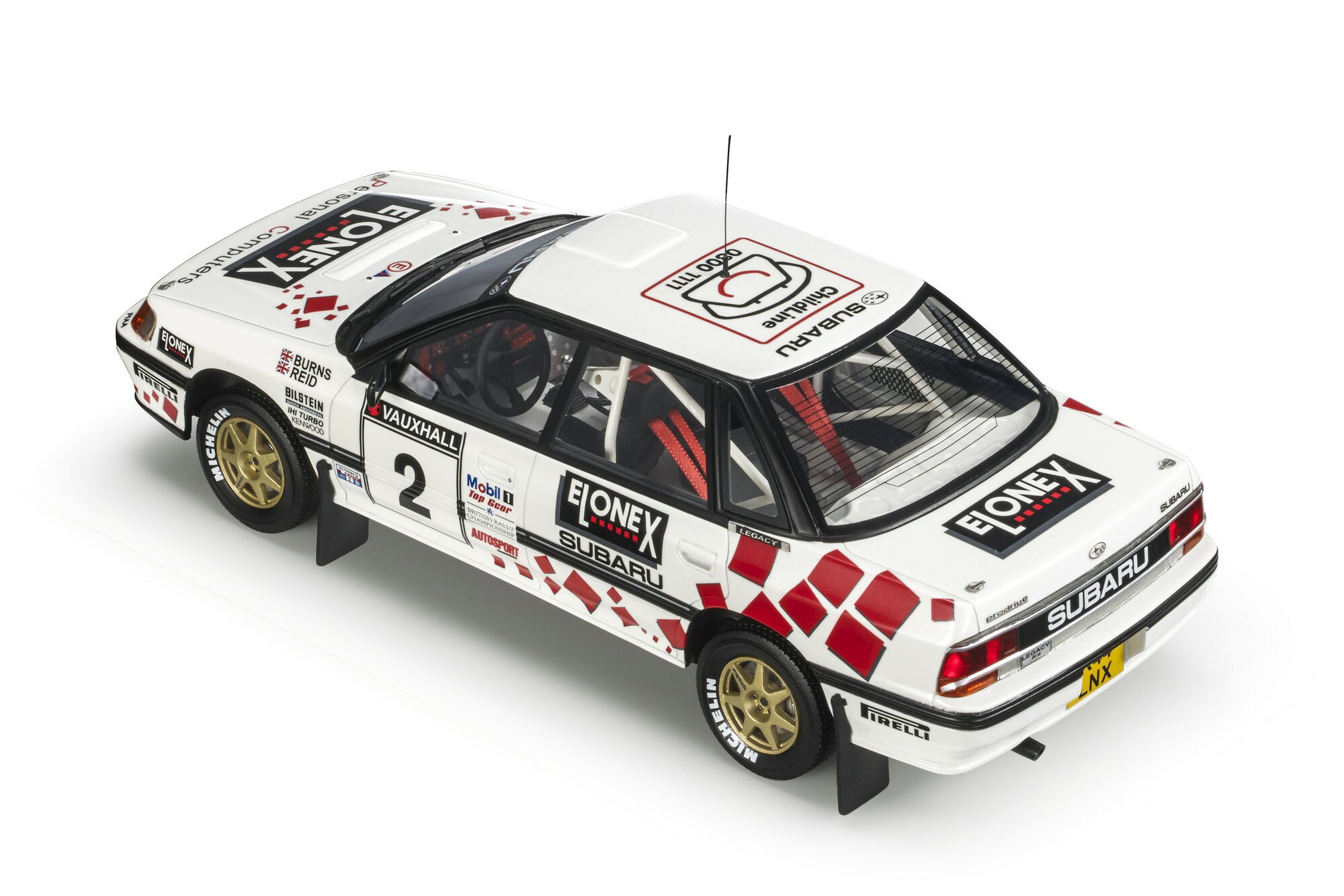 ディー・ティー・ダブリューのTop Marques トップマルケス 1/18 ミニカー レジン プロポーションモデル 1993年英国ラリー 優勝モデル スバル SUBARU - LEGACY RS No.2 WINNER BRITISH RALLY 1993 RICHARD BURNS - ROBERT REID｜アングル2