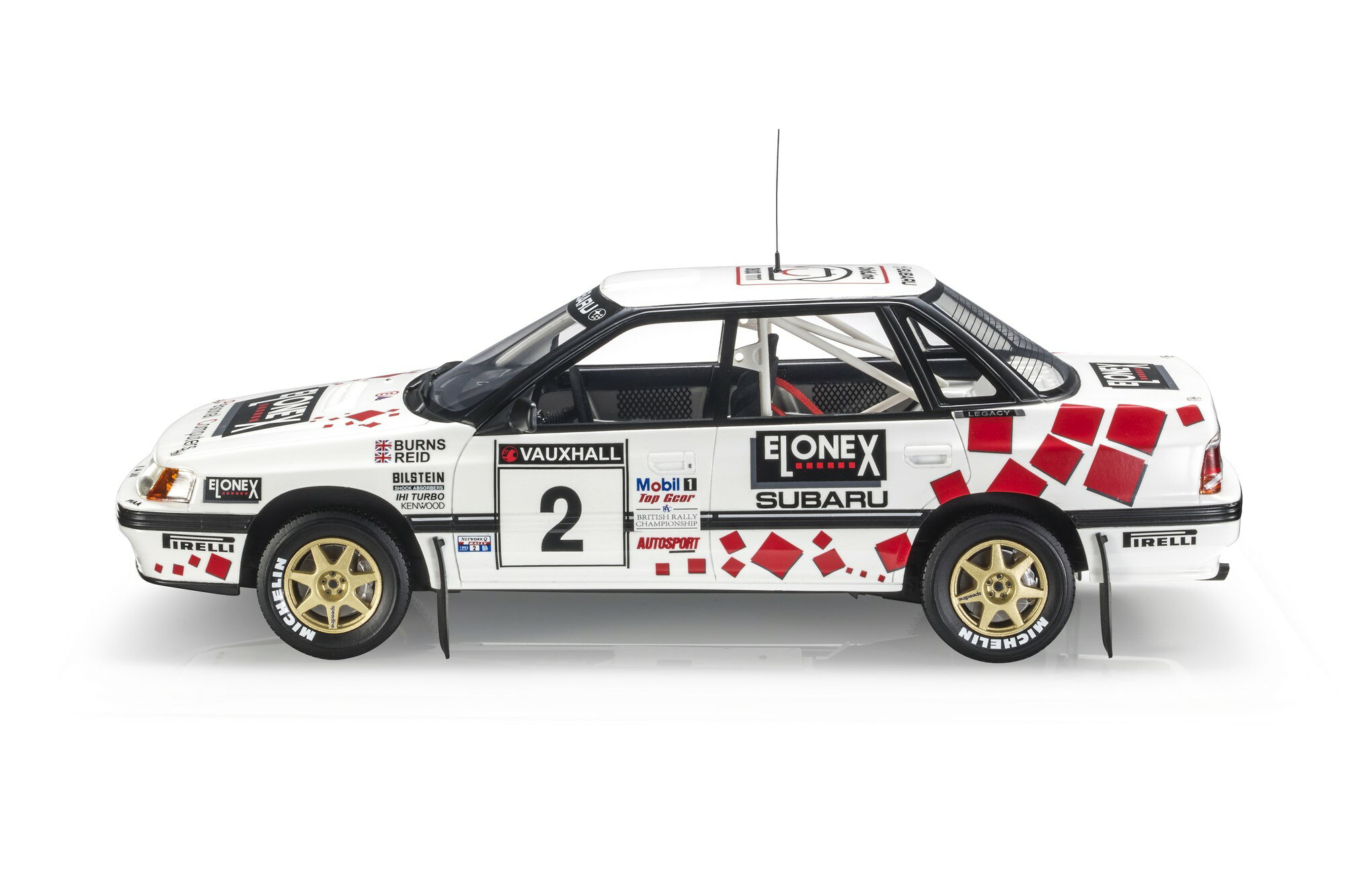 ディー・ティー・ダブリューのTop Marques トップマルケス 1/18 ミニカー レジン プロポーションモデル 1993年英国ラリー 優勝モデル スバル SUBARU - LEGACY RS No.2 WINNER BRITISH RALLY 1993 RICHARD BURNS - ROBERT REID｜アングル3