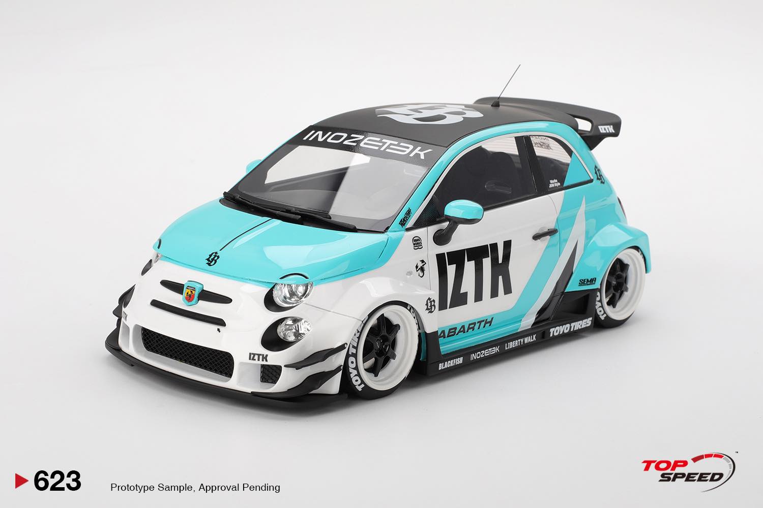FIAT - Top Speed 1/18 ミニカー レジンプロポーションモデル 2024年モデル アバルト FIAT - NUOVA 500 ABARTH 595 LB WORKS ABAS IZTK 2024