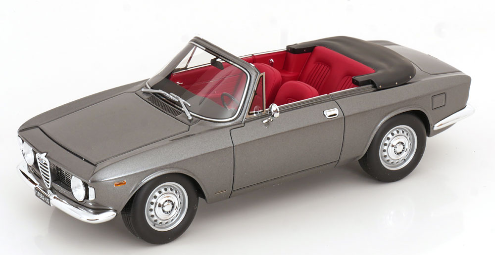 Rakuten - Mitica 1/18 ミニカー レジン プロポーションモデル 1964年モデル ALFA ROMEO GIULIA 1600 GTC CABRIOLET Open 1964 INTERIOR RED - GRIGIO MET グレーメタリック