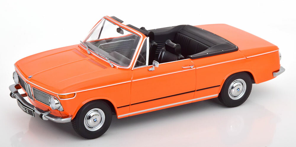 KK Scale 1/18 ミニカー ダイキャストモデル 1968年モデル BMW 1600-2 CABRIOLET 1968 - WITH REMOVABLE SOFT-TOP ソフトトップ同梱 オレンジ