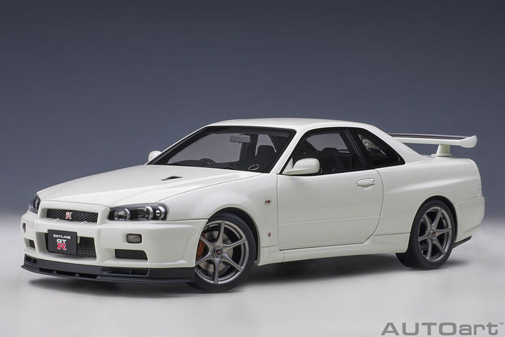 AUTOart オートアート 1/18 ミニカー コンポジットダイキャストモデル 2002年モデル 日産 スカイライン GT-R (R34) V-Sec II2002 Nissan Skyline GT-R (R34) V-Spec II ホワイトパール 1