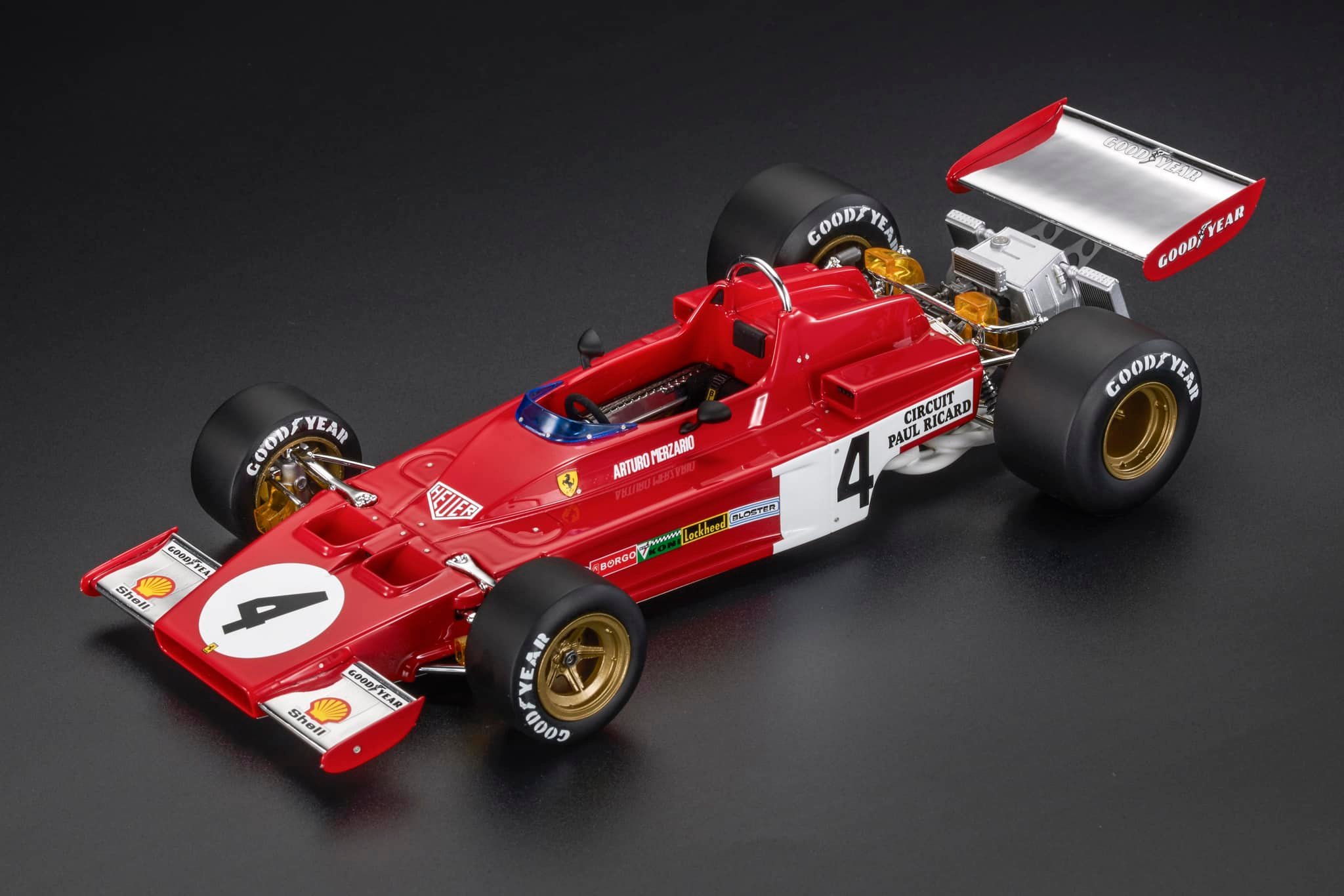 GP Replicas 1/18 ミニカー レジン プロポーションモデル 1973年フランスGP フェラーリ FERRARI - F1 312B3 No.4 FRENCH GP 1973 ARTUR..