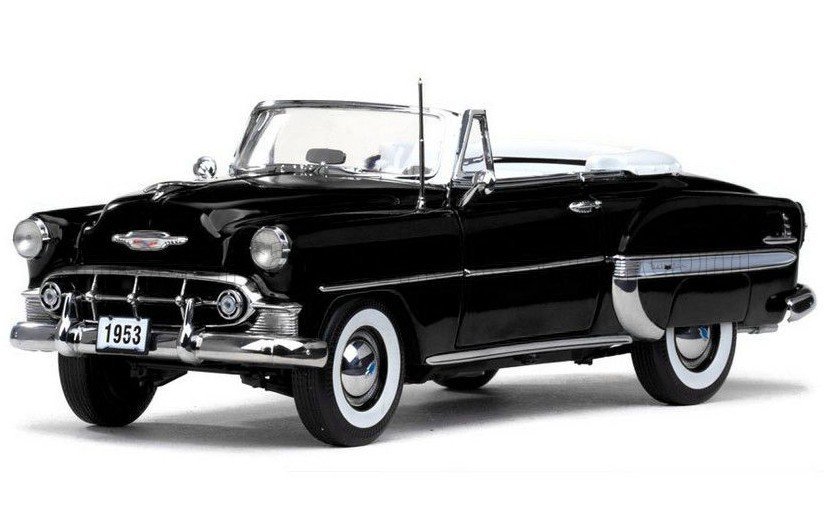 Sun Star サンスター 1/18 ミニカー ダイキャストモデル 1953年モデル シボレー CHEVROLET - BEL AIR OPEN ROOF CONVERTIBLE 1953 ブラック