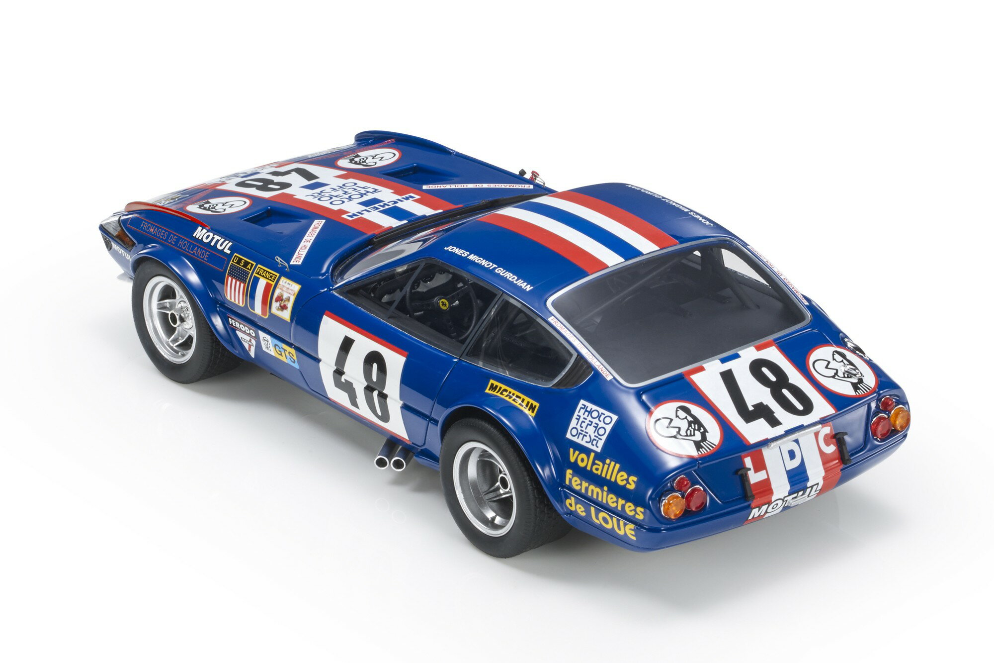 TopMarques1/18ミニカーレジンプロポーションモデル1973-5年ルマン24時間フェラーリFERRARI-365GTB/4DAYTONA4.4LV12NORTHAMERICANRACINGTEAM24hLEMANS1973-5