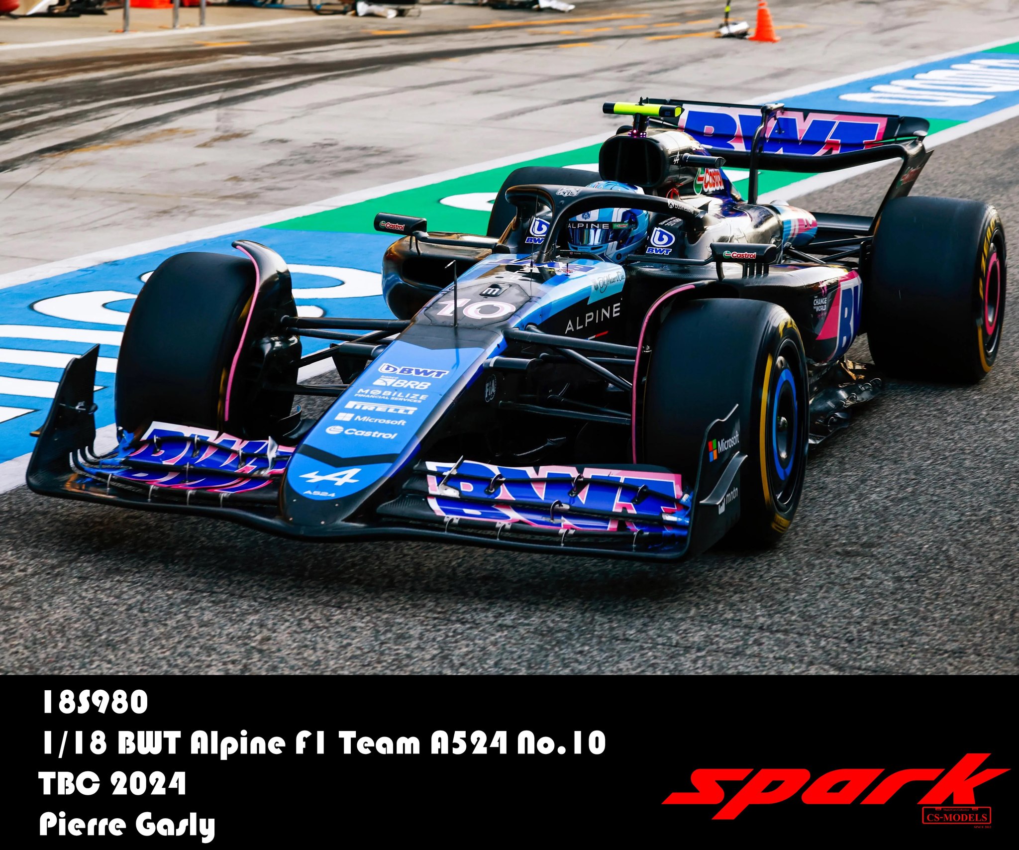 Spark スパーク 1/18 ミニカー レジン プロポーションモデル 2024年3月バーレーンGP アルピーヌ BWT Alpine F1 Team A524 No.10 ピエール・ガズリー