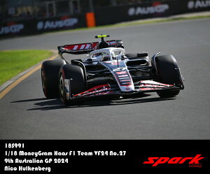 Spark スパーク 1/18 ミニカー レジン プロポーションモデル 2024年オーストラリアGP 第9位 ハース MoneyGram Haas F1 Team VF-24 No.27 90th Australian GP 2024 ニコ・ヒュルケンベルグ