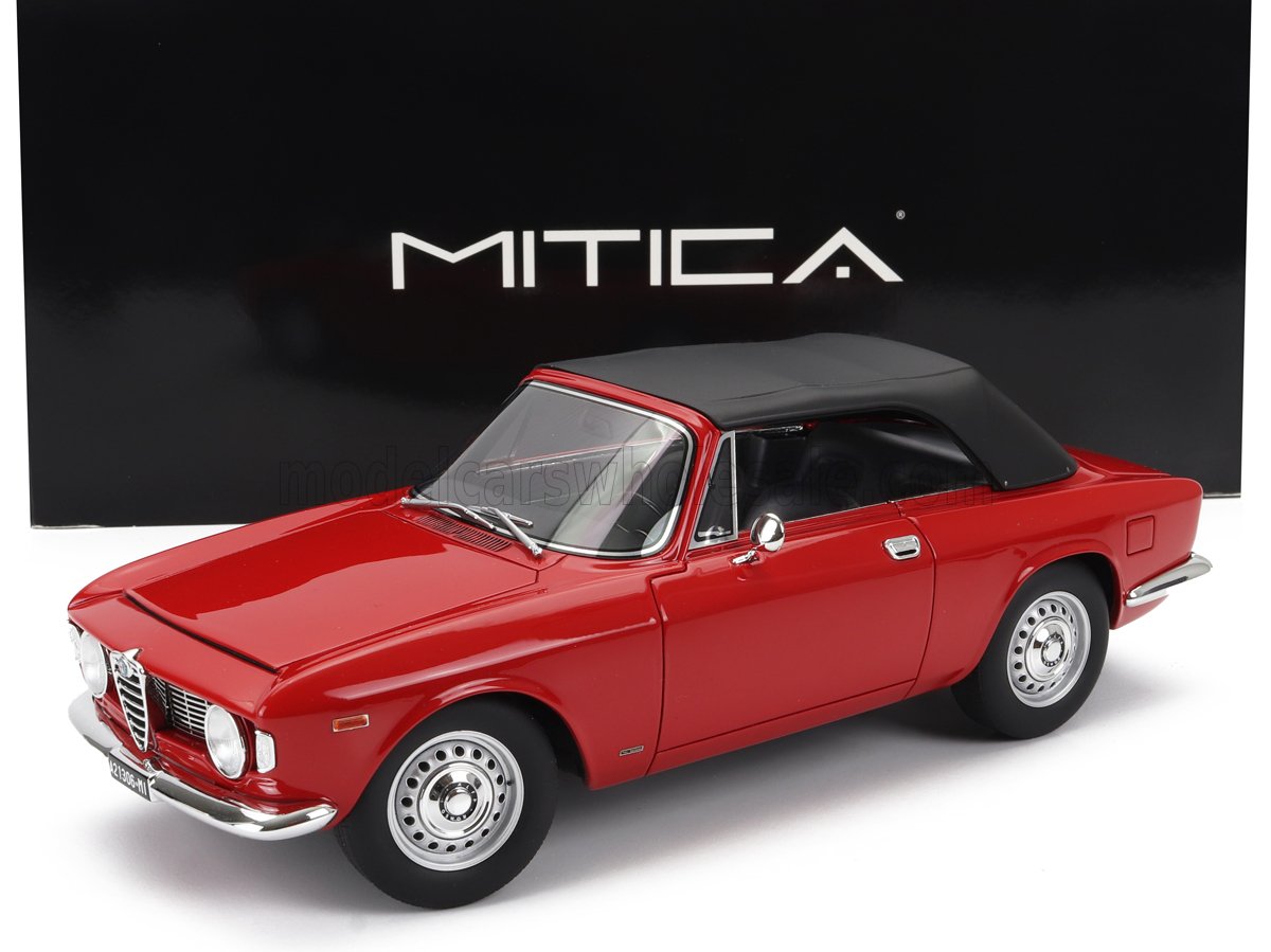 Mitica 1/18 ミニカー レジン プロポーションモデル 1964年モデル ALFA ROMEO GIULIA 1600 GTC CABRIOLET Closed 1964 INTERIOR BLACK - ROSSO ALFA レッド