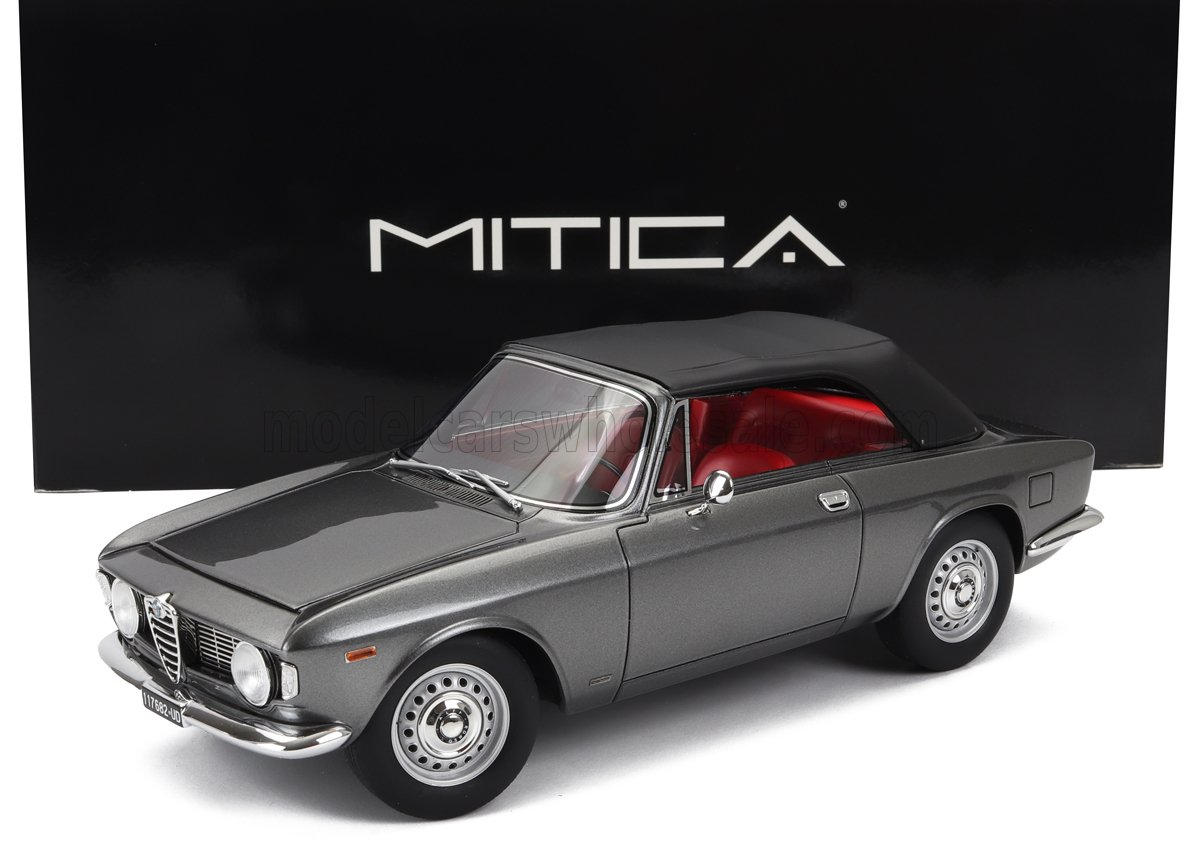Mitica 1/18 ミニカー レジン プロポーションモデル 1964年モデル ALFA ROMEO GIULIA 1600 GTC CABRIOLET Closed 1964 INTERIOR RED - GRIGIO MET グレーメタリック