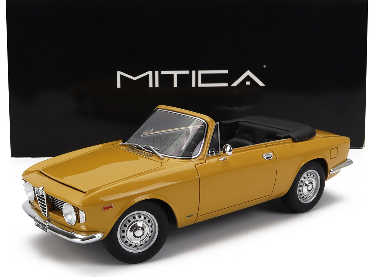 Mitica 1/18 ミニカー レジン プロポーションモデル 1964年モデル ALFA ROMEO GIULIA 1600 GTC CABRIOLET Open 1964 INTERIOR BLACK - GIALLO OCHRE イエロー