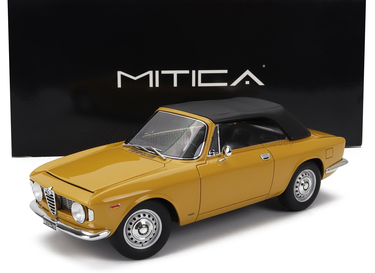 Mitica 1/18 ミニカー レジン プロポーションモデル 1964年モデル ALFA ROMEO GIULIA 1600 GTC CABRIOLET Closed 1964 INTERIOR BLACK - GIALLO OCHRE イエロー