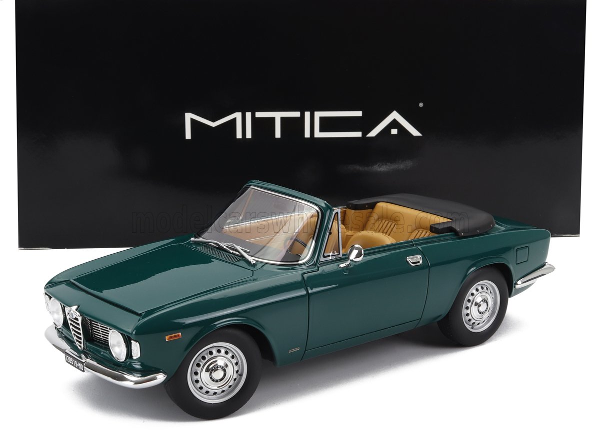 Mitica 1/18 ミニカー レジン プロポーションモデル 1964年モデル ALFA ROMEO GIULIA 1600 GTC CABRIOLET Open 1964 INTERIOR CINGHIALE - VERDE PINO 216 グリーン