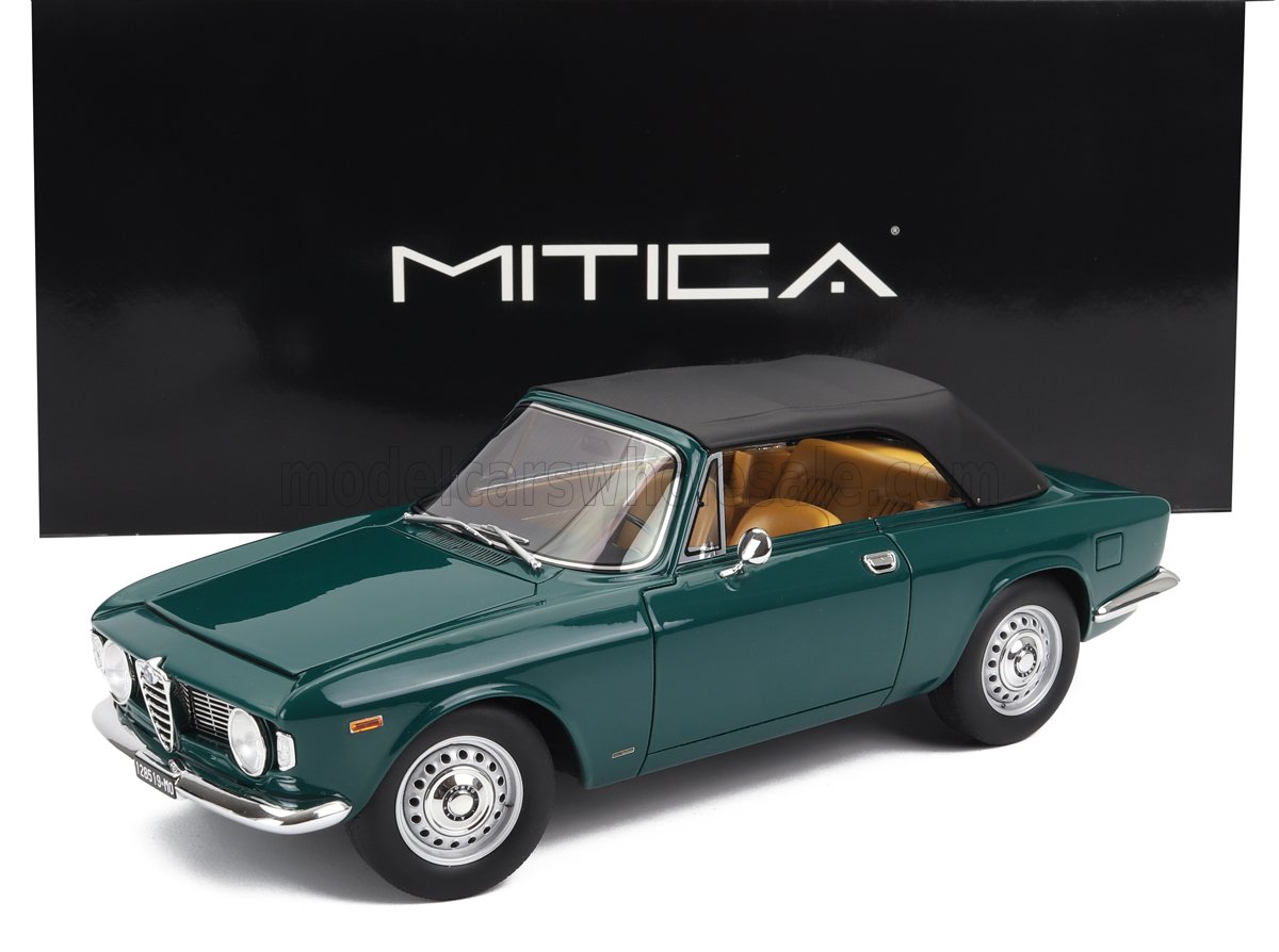 Mitica 1/18 ミニカー レジン プロポーションモデル 1964年モデル ALFA ROMEO GIULIA 1600 GTC CABRIOLET Closed 1964 INTERIOR CINGHIALE - VERDE PINO 216 グリーン
