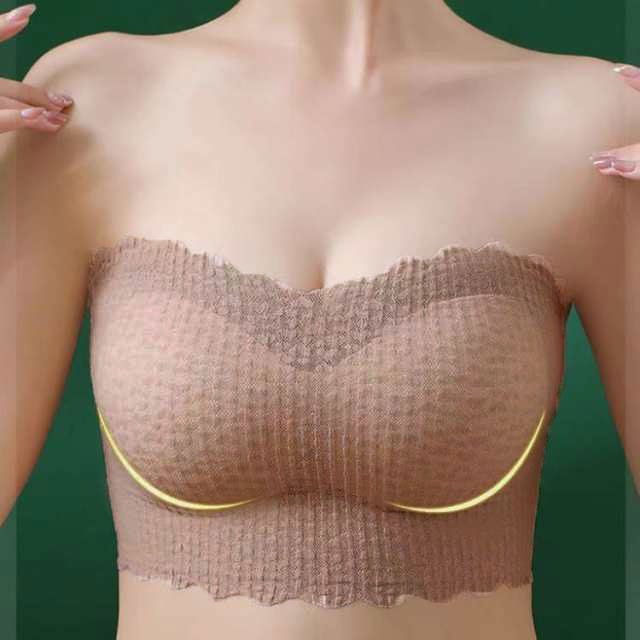 大きいサイズ ベアトップ ナイトブラ ブラジャー 肩紐なし カップ付 下着 紐なしブ...