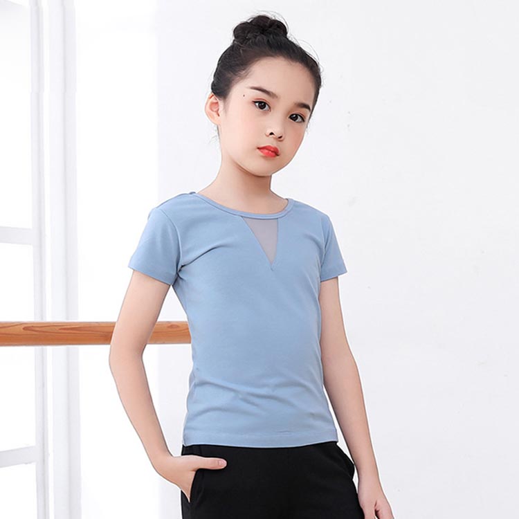 du-mit楽天市場店の子供 バレエ ジュニア バレエ tシャツ レッスン レッスン着 女の子 バレエ バレエ用品 子ども 新体操 練習用 こども キッズ 綿 子供 バレエレオタード 体操服 バレエ トップス ストレッチ 伸縮性｜アングル2