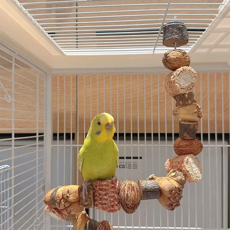 du-mit楽天市場店の曲がる インコスパイラルパーチ 鳥用かじりおもちゃ 噛む おもちゃ インコ 木 止まり木 オウム おもちゃ 鳥用かじりおもちゃ 爪ケア 50cm ケージ内アクセサリー オウム玩具 かじり木 運動不足対策 遊び場 鳥用パーチ 小鳥用遊びグッズ ストレス解消 60cm 70cm 80cm｜アングル3
