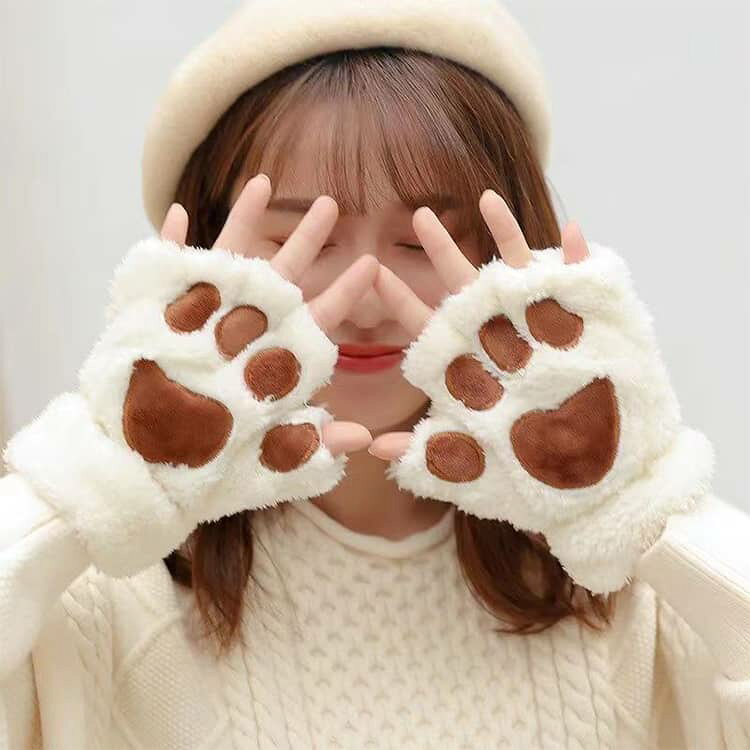 Guantes para niñas Disfraz de Halloween para niños Sin dedos para niños Vestir para niños Guantes para niños Forro de puñetazo de gato Peludo para niños Guantes para la espalda Disfraz de animal Albóndiga de invierno Cosplay de gato Garras para niños Lindo Liso para niños Mitton Adulto Cálido Precent Al aire libre Damas — vista 2