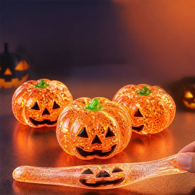 ぷにぷに ジャックオーランタン かぼちゃ 減圧グッズ ハロウィン パンプキン スクイーズ ハロウィングッズ やわらか 握るおもちゃ ラメ入り 4個セット フィジェットトイ キラキラ パーティー 景品 ギフト 子供 おもちゃ du-mit-10012073 du-mit楽天市場店 サンプル画像2