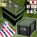 【セット特価】NTボックス 45X ≪同色2個セット≫ 収納ボックス フタ付き コンテナ バックル付き【送料無料】