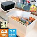 JEJ A4ファイル収納ボックス 【同色2個セット】【送料無料】 収納ケース フタ付き A4 A4ファイル 収納 ケース ボックス プラスチック おしゃれ 白 ...