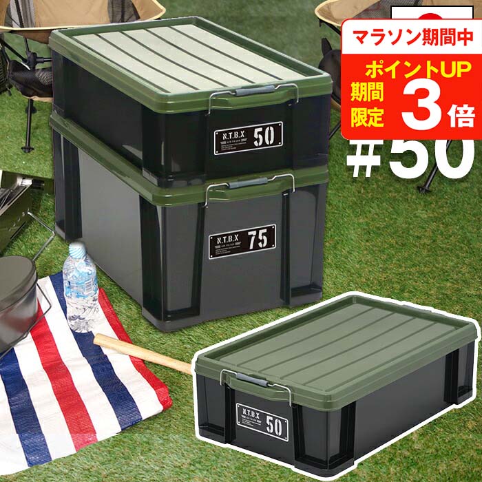 コンテナ 収納ボックス NTボックス 50X フタ付き バックル付き JEJアステージ【送料無料】