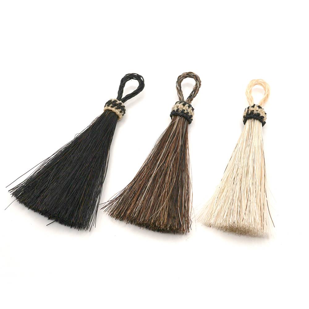 ホースヘアータッセル 全3色 約90mm IVAN アクセサリー レザークラフト　P-2