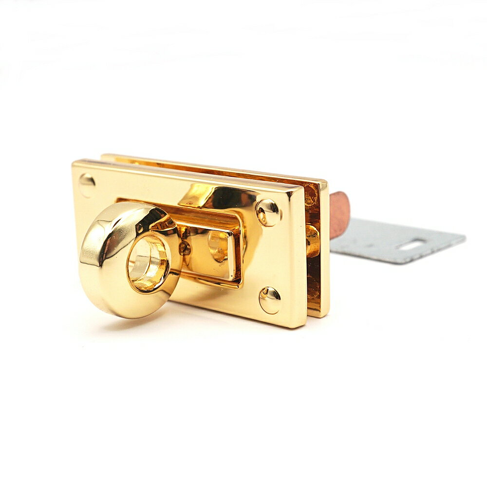 長角型ヒネリ小 飾り鋲 ゴールド（本金） 1個入り レザークラフト 鏡面仕上げ