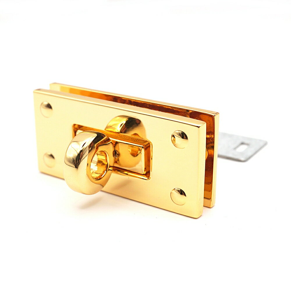 長角型ヒネリ大 飾り鋲 ゴールド（本金） 1個入り レザークラフト 鏡面仕上げ