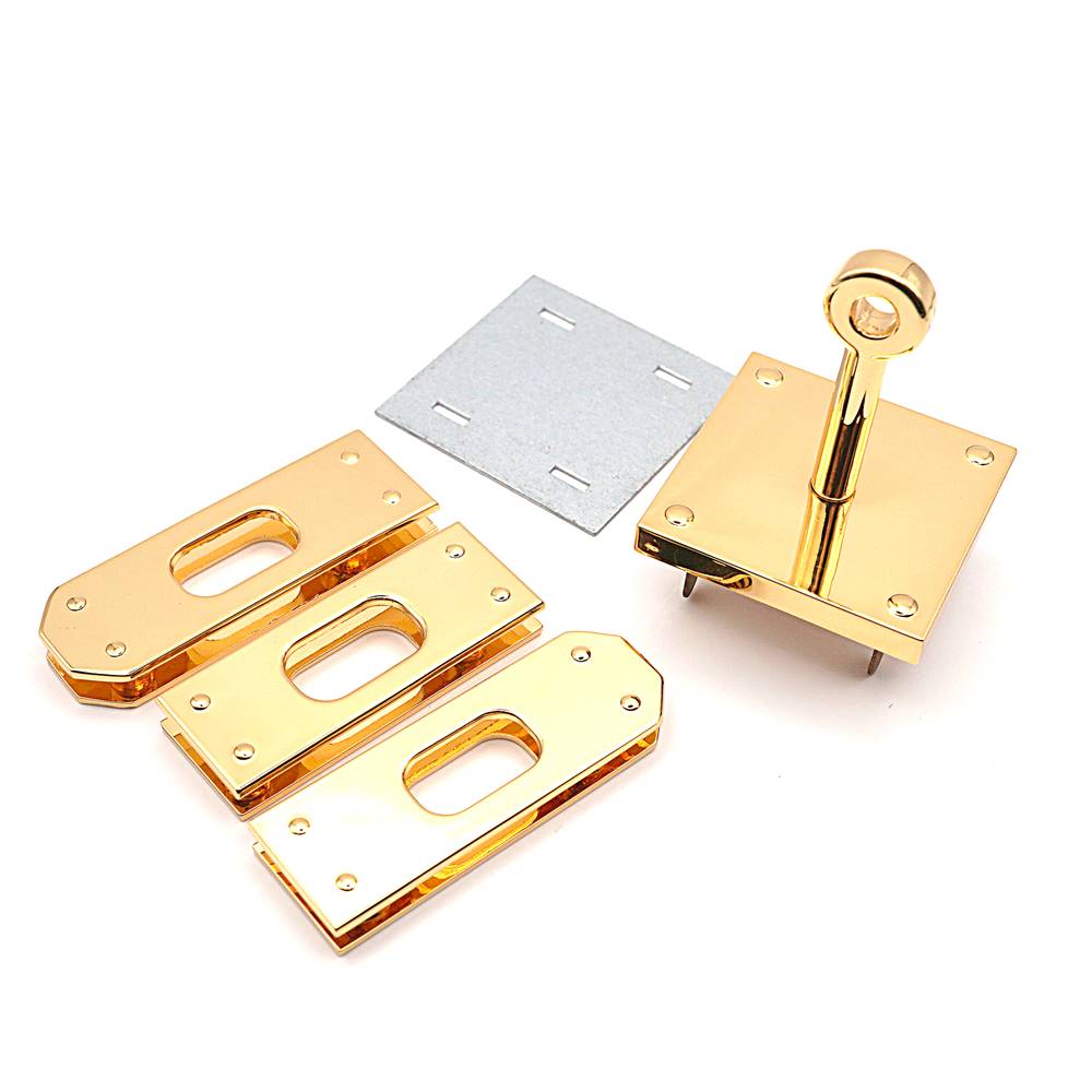 三段かぶせ式ヒネリ ゴールド（本金） 1個入り レザークラフト 鏡面仕上げ