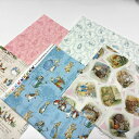 ピーターラビット Peter Rabbit and Friends by The RBD Designers パッチワーク 生地 布 カットクロス 5枚セット タテ50×ヨコ27cm USA 綿100% ダックリン セレクト 可愛い ベビー ベビーキルト 入園 入園準備