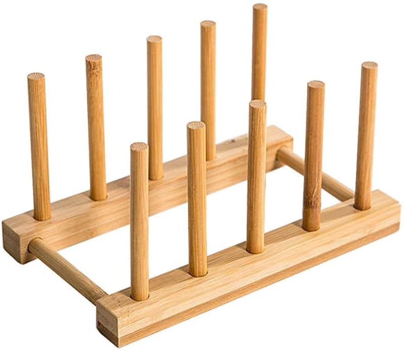 ディッシュスタンド 竹製 木製 まな板スタンド 水切り ラック キッチン 多機能備品棚 コップ CD 本 取..