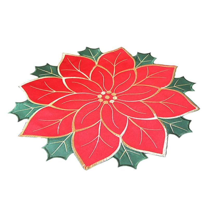 パッド クリスマス花ランチョンマットポインセチアクリスマスランチョンマットsatiランチョンマット耐..
