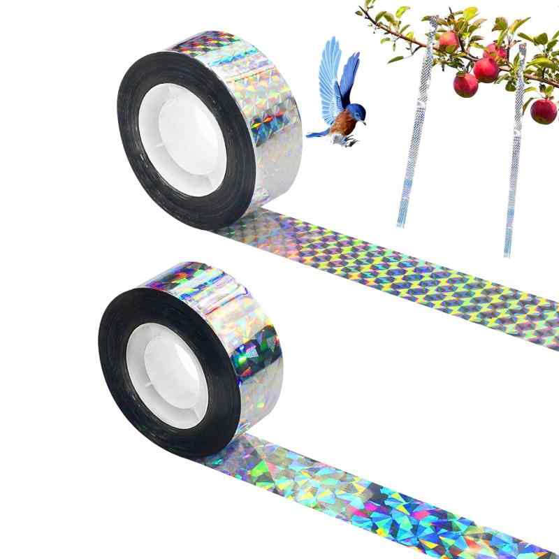 防鳥ホログラムテープ 鳥よけ テープ (2個セット) 防鳥テープ キラキラテープ 両面高反射 鳥よけグッズ 害鳥駆除 キツツキ ハト 田畑 屋外 菜園 果樹 鳥対策 粘着面無し 幅2.4cm*長さ80m