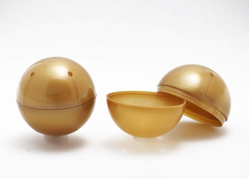 あミューズ 75mm 空カプセル 50個入 ゴールド 日本製 ガチャガチャカプセル 外径高さ約74mm×約75mm