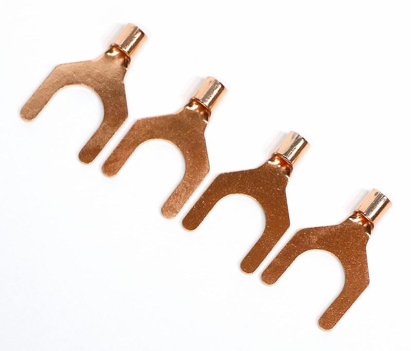 OFC 純銅 Yラグ端子 ポスト径8mm スピーカー端子 高純度無酸素銅 非メッキ 圧着端子 スペード端子 日本..