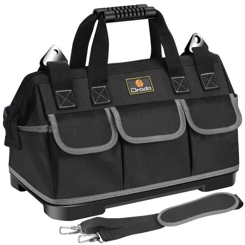 Drado ツールバッグ 工具バッグ 工具袋 道具袋 工具差し入れ 大口収納 1680Dオックスフォード 特化プラ..