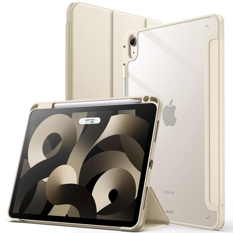 JETech iPad Air 11 インチ M3/M2 (2025/2024)、iPad Air 5/4 ケース 10.9 インチ (第5/4世代、2022/2020モデル用) Pencil収納可能透明バックカバー 薄型 スタンド 衝撃吸収 タブレット