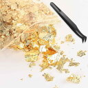 BEIHOO 金箔 ヘア用 10g ピンセット付き ホログラム ネイル用 金箔シート フレーク 模造金箔 髪飾り 成人式 結婚式 卒業式 ジェルネイル セルフネイル DIYジュエリー 工芸品 レジン 美術 絵画 装