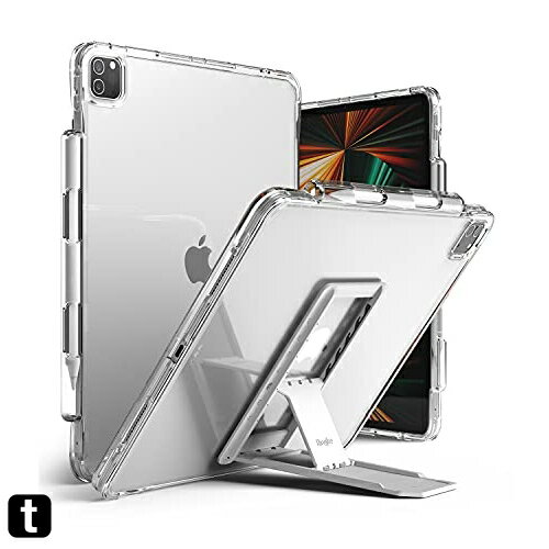 【Ringke】iPad Pro 12.9 ケース [スタンド付き] 2022/2021 第6/5世代対応 モデル ペンホルダー ストラップホール付き TPU+ポリカーボネートハイブリッド [米軍MIL規格取得] カバー クリア タブレット
