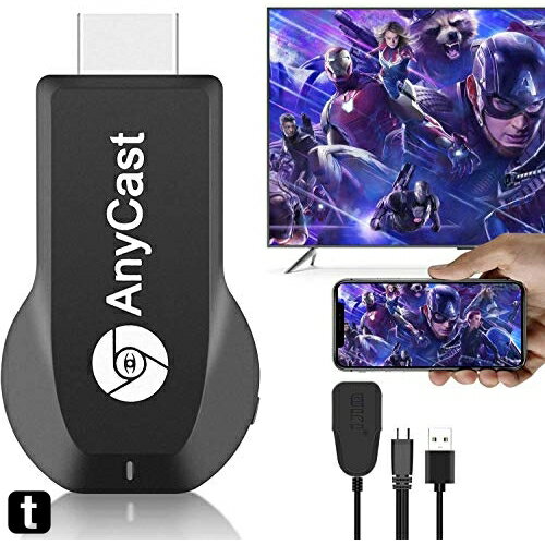 Anycast クロームキャスト ミラーキャスト1080P 無線HDMI レスモード切替え不要の簡単接続 大画面/動画転送 HDMIミラーキャストスマホ..