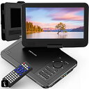 DBPOWER ポータブルDVDプレーヤー 12.5型 【車載用ホルダー付き】 10.5インチ液晶画面 高耐久性 大容量充電式バッテリー 5時間長時間再生 軽量...