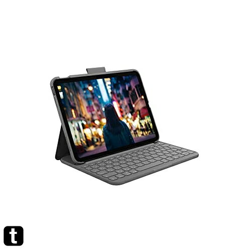 ロジクール Logicool iPad 10.9インチ 第10世代 対応 キーボード付きケース Slim Folio iK1060GRA ワイヤレス Bluetooth キーボード 一体型 ケース 国内正規品 オックスフ