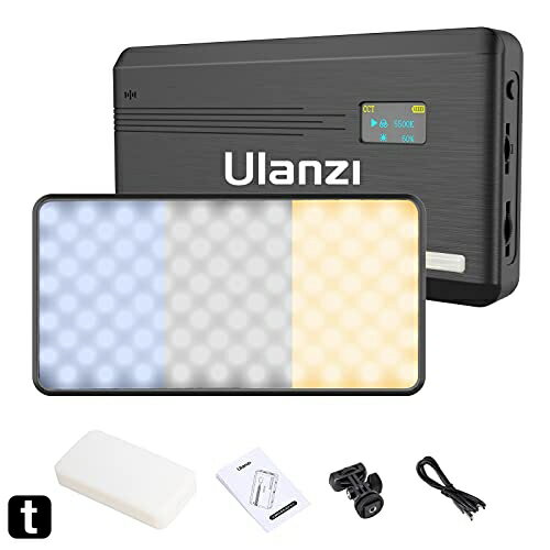 Ulanzi VL200 LEDビデオライト 撮影用ライト 2500K-9000K 無段階調光 撮影照明ライト Type-C 充電式 照明ライト 小型 軽量 超薄型 持ち運び便利 5000mAh ミニビデオライト 商品撮影/ビデオ撮影/Yo