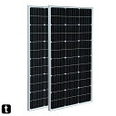 XINPUGUANG ソーラーパネル 100W 12V 高効率 単結晶 2枚 12V/24V ソーラーシステム対応 キャラバン、船舶、屋根、ベランダーに設置 災...