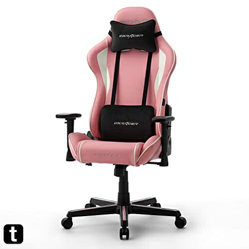 DXRacer (ディーエックスレーサー) ゲーミングチェア オフィスチェア フォーミュラ FORMULA DXZ-PKW V2 PASTEL 高耐久ソフトレザー ピンク 低座面 eスポーツ デラックスレーサー 最長 テレワーク 在