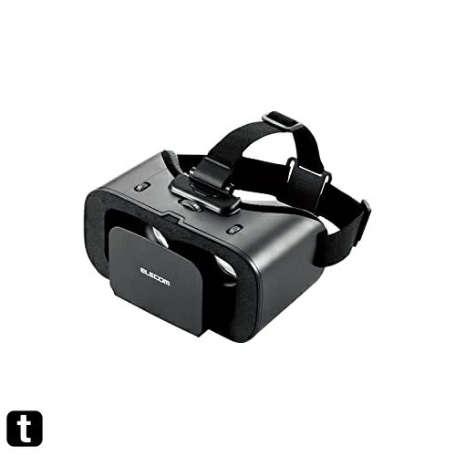 エレコム VRゴーグル 360度 目幅調整 ピント調整 メガネ対応 非球面光学レンズ採用 【4.7~7.0インチ以内の スマホ/iPhone 対応】 ブラック VRG-X03BK