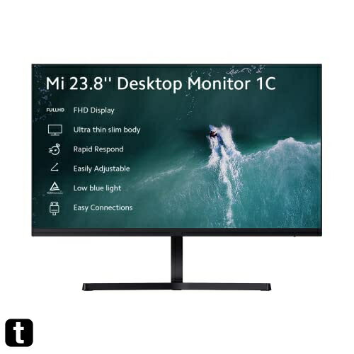 シャオミ(Xiaomi) モニター ディスプレイ Desktop Mi 23.8インチ Monitor 1C パソコン(PC)モニター 60Hz 1080解像度 IPS広角ディスプレ 178度の広い視野 7.3mmの薄さ 超薄型、傾き調整