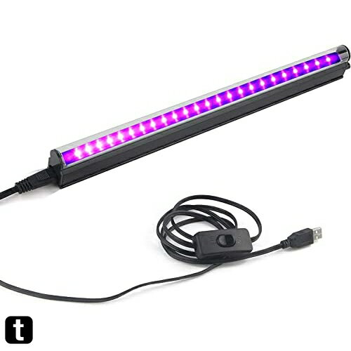ブラックライト 24LED 紫外線ライト 385~405NM 10W USB給電式 超薄型 UVライト led 紫外線 ライト レジン用硬化ライト 雰囲気の飾り ペットのオシッコ汚れ対策に 目には見えない汚れに対策に 蛍光メイク LEDバー