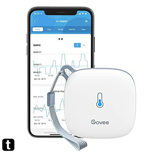 Govee WiFi 温度計 湿度計 高精度 ワイヤレス デジタル温湿度計 スマホで温湿度管理 アラート通知機能..